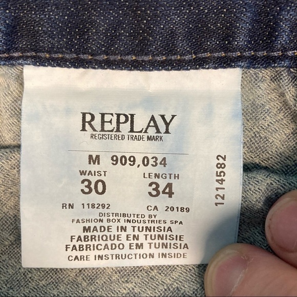 REPLAY Sz 30 Jennon Design Asolo Italy Dark Wash Jeans - Picture 4 of 12